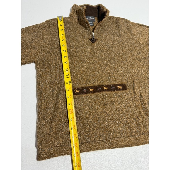 Woolrich Pullover 1/4 Zip Sweater Long Sleeve Brown Women's M Pony Vintage Cozy - Picture 11 of 11